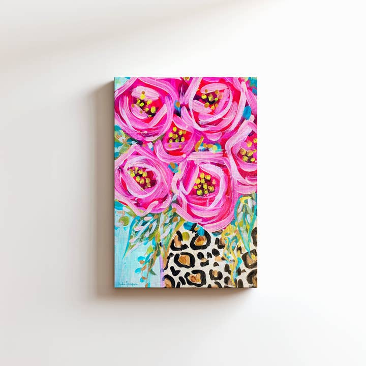 Audra Style - Wholesale Art Print - Leopard Rose Floral Canvas Print - Bouquet Art Painting2