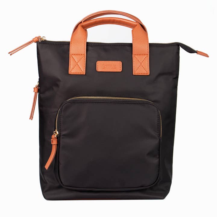 Mochila para Portátil Sutton Top Handle - Preto, Nylon/PU por atacado de Sarta