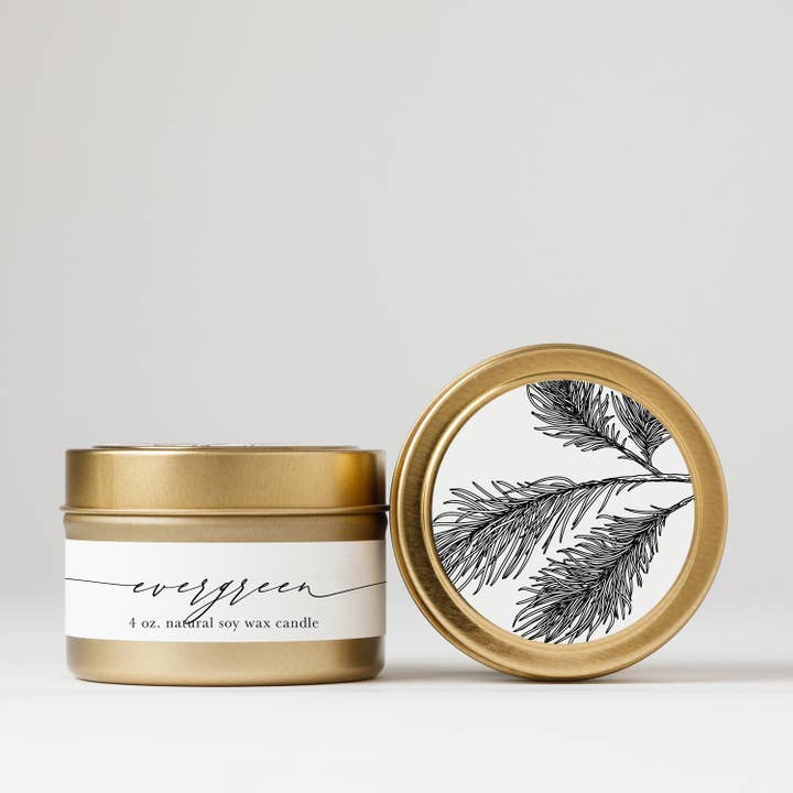 Evergreen : Tin Soy Candle for wholesale by Nectar Republic