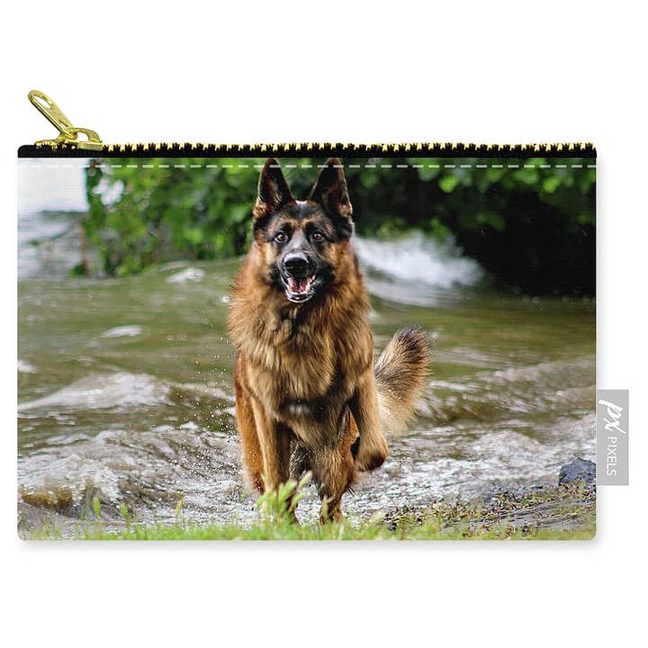 POCHETTE ZIPPÉE - POCHETTE ZIPPÉE « LE BERGER ALLEMAND » pour la vente par sorayadapuzzostore