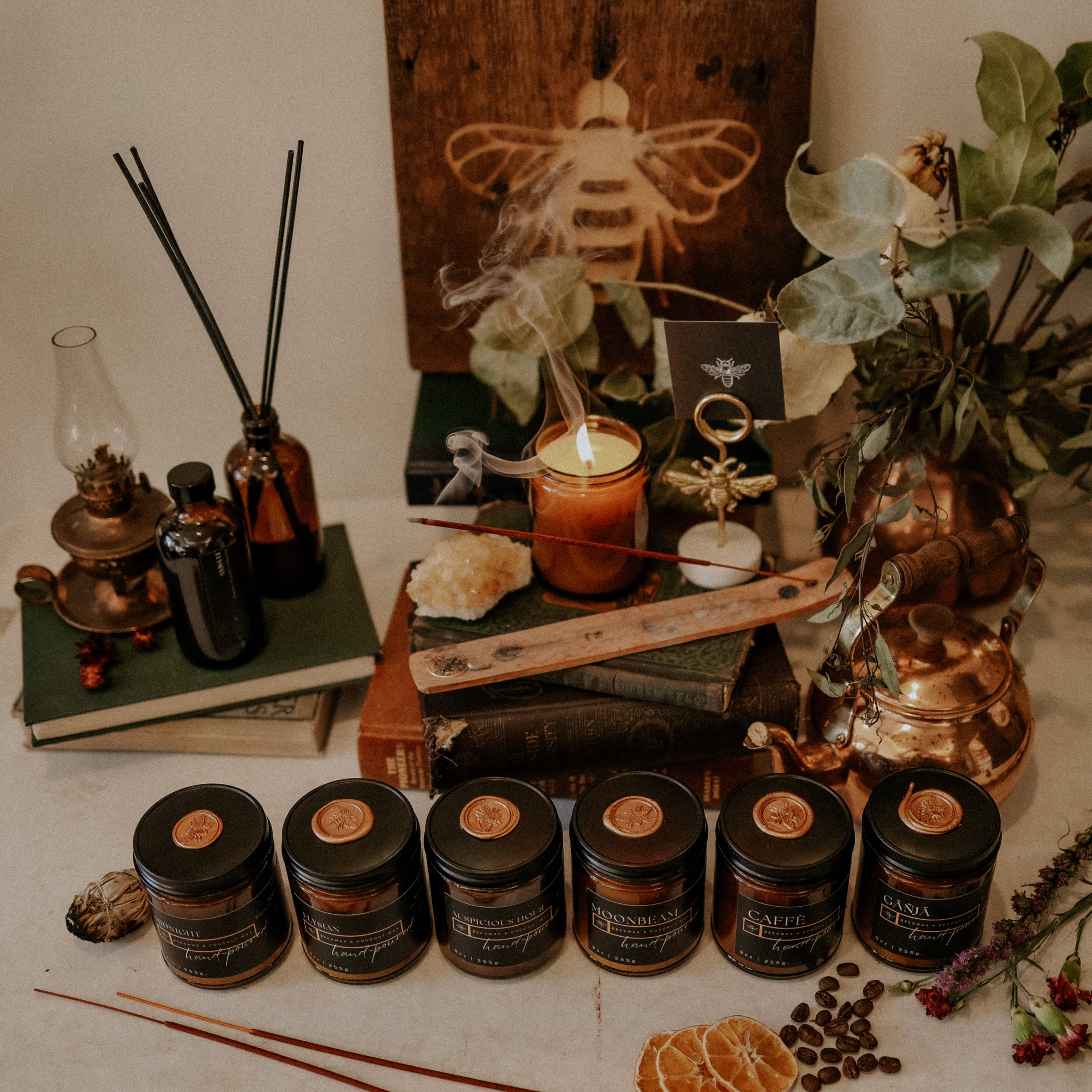 Copper & Wax Co. - Wholesale Jar/Filled Candle - Elysian Patchouli Vanilla Incense Meditation Candle Jar1