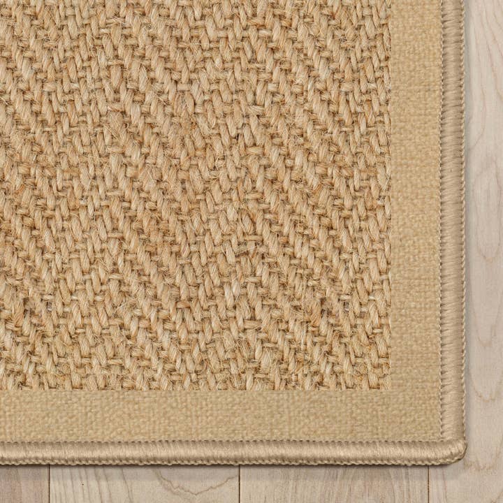 Well Woven - Wholesale Area Rug - Faux-Jute Boerboel Geometric Herringbone Beige Flatweave Rug5