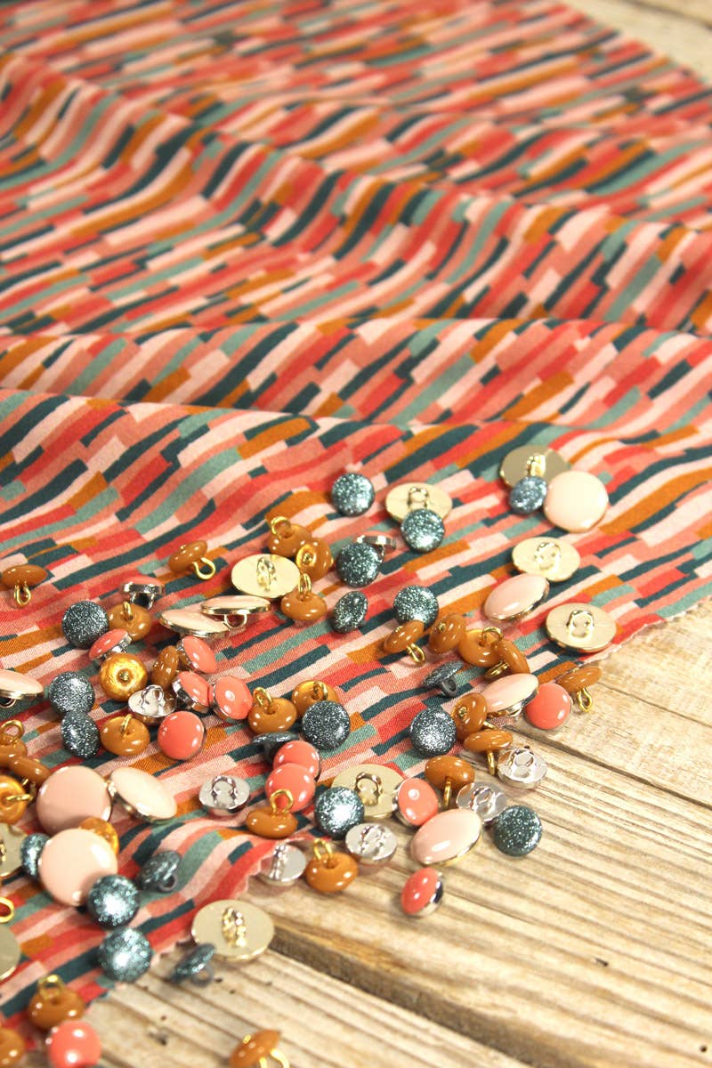 Eglantine et Zoé - Venta al por mayor Tela - Tela de popelina viscosa Roc Coral10