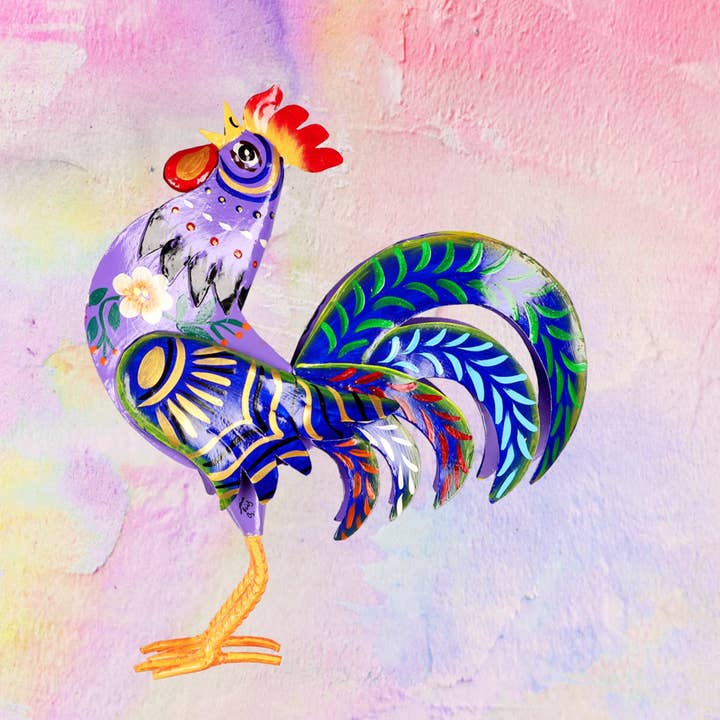 Mexican handmade tin sculpture for the Gallo garden for wholesale by PINK PAMPAS