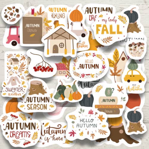 Gemengde stickers met herfst/herfstthema, pompoenen voor wholesale door Forest Crafts