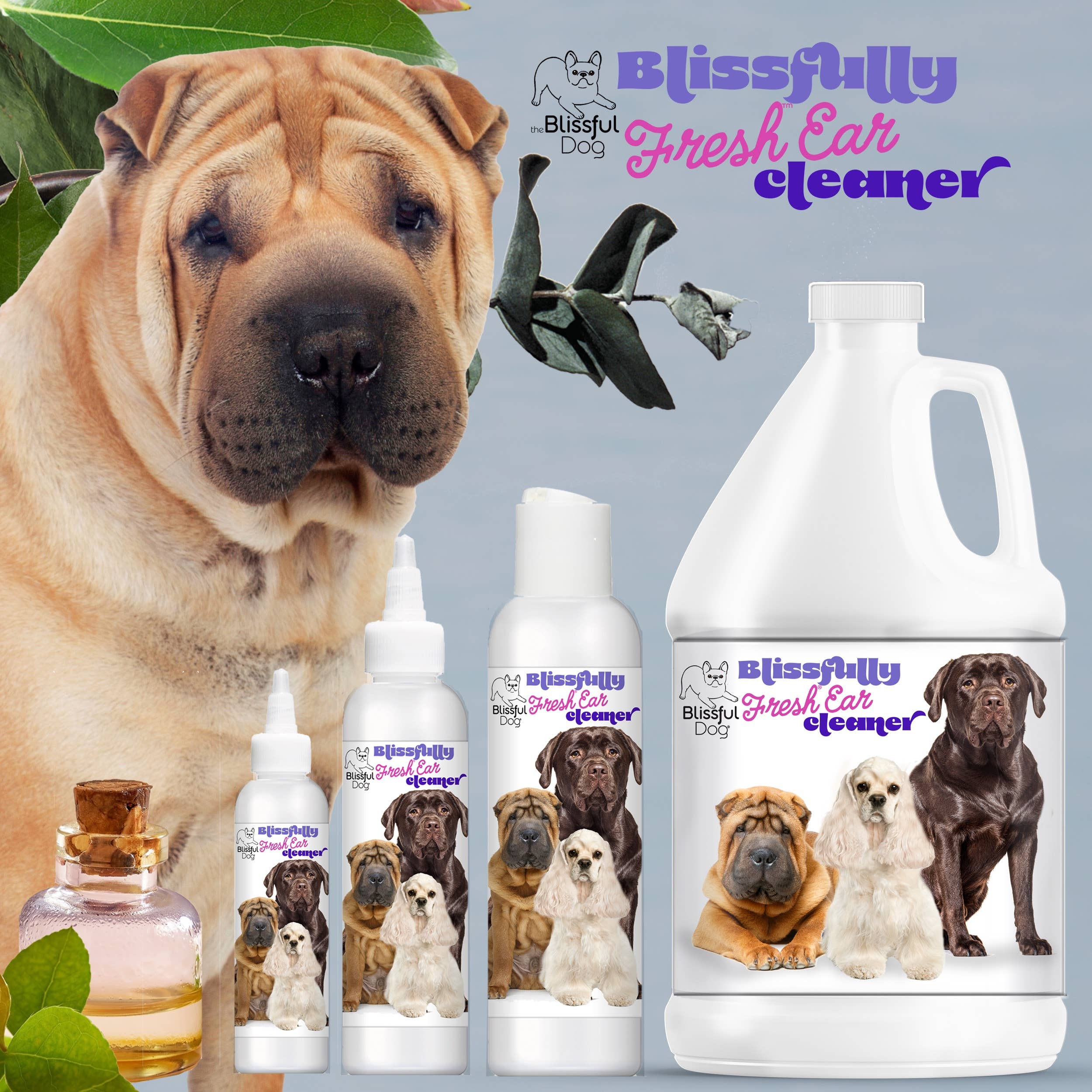 The Blissful Dog - Wholesale Pet Cleaning Supplies - Blissfully Fresh Dog Ear Cleaner in 4, 8, 16 oz6