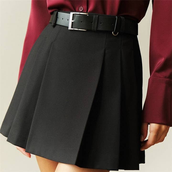 Sheer Trend - Wholesale Skirt - Women's - Simple Pleated Mini Skirt8