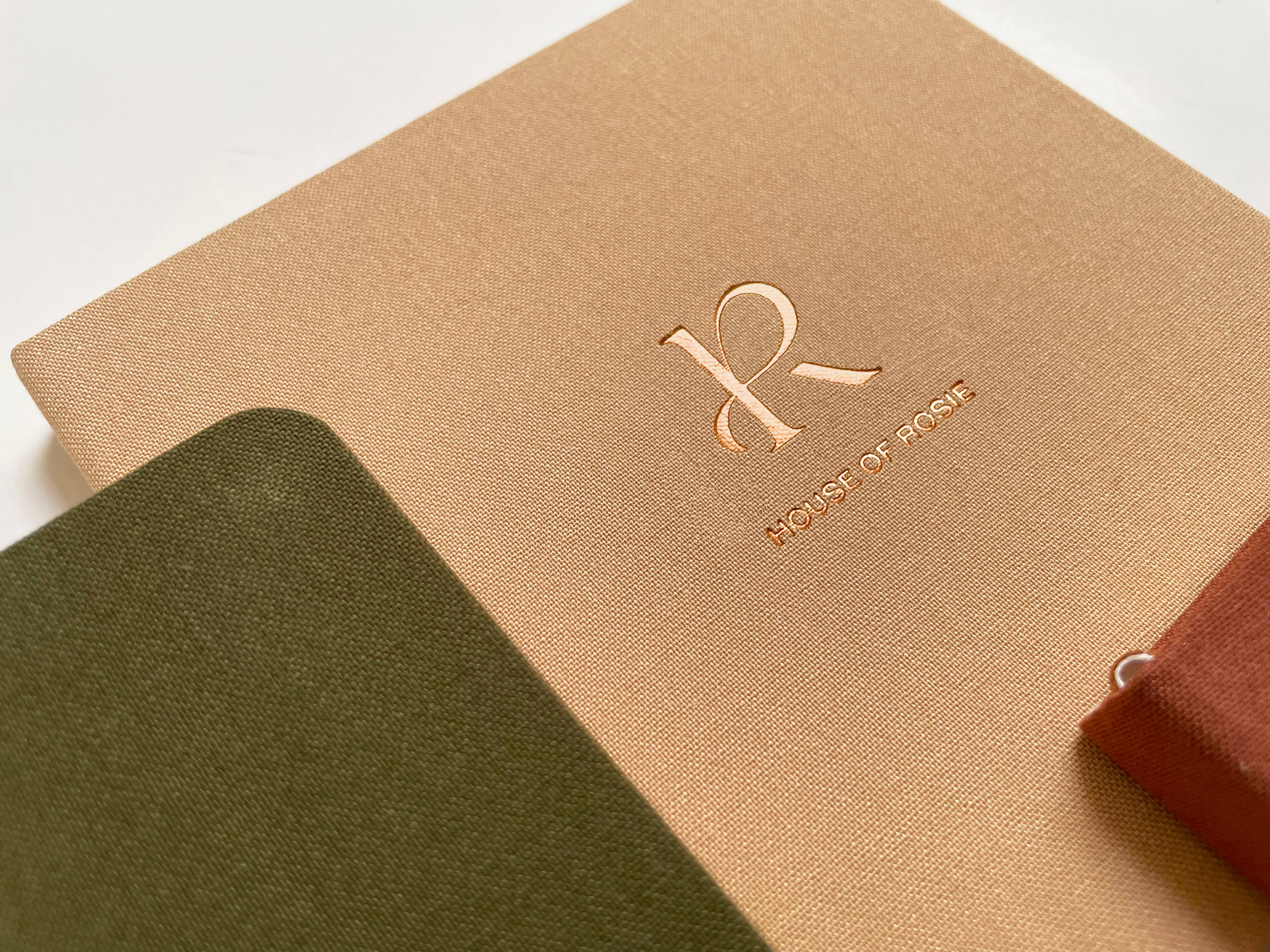 Studio Portmanteau – wholesale Notebook – Custom Logo Foil Embossed Square Linen Notebook, Earth Tones11