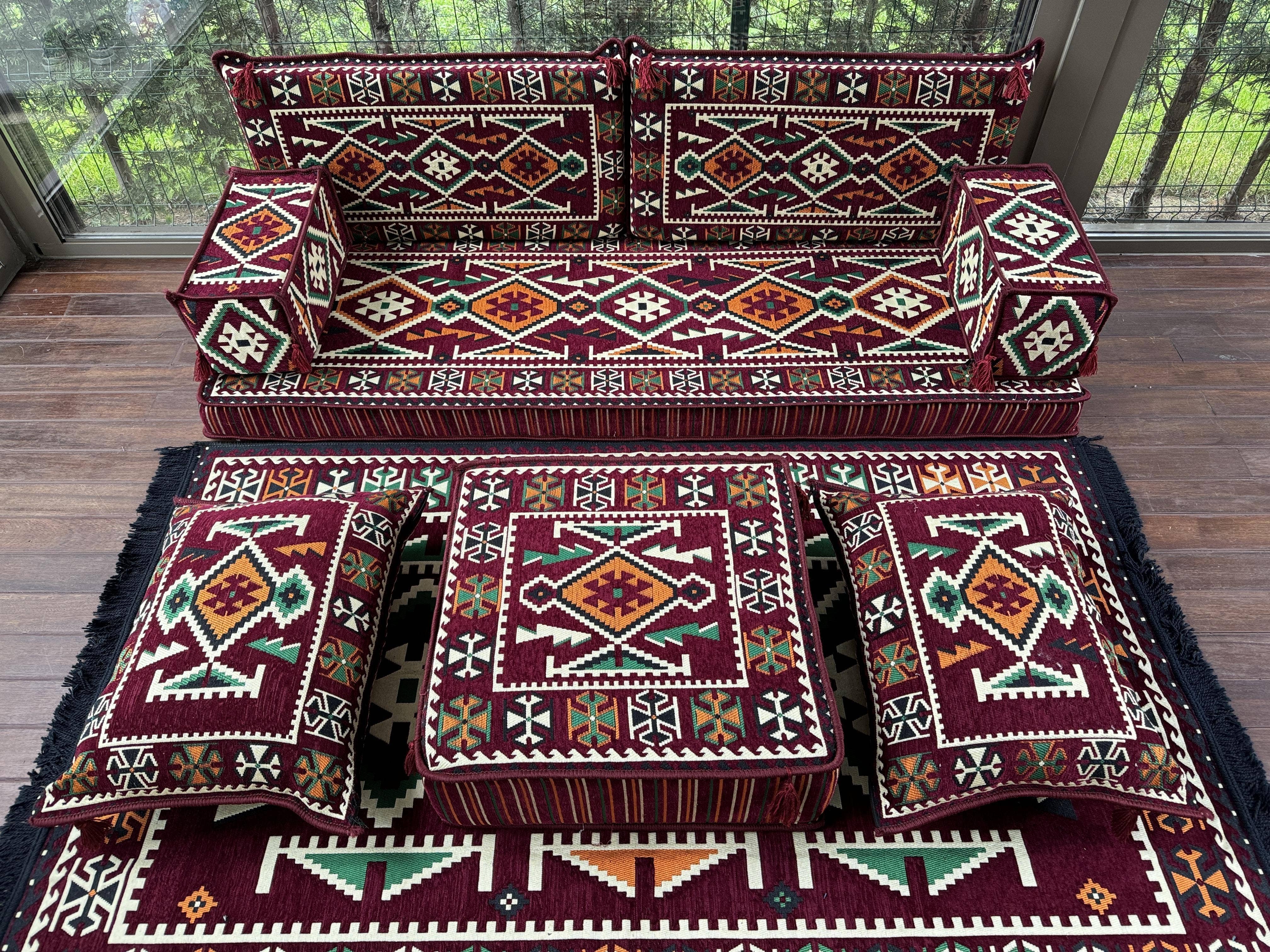 The Loom Wholesale – wholesale Sofa – Handmade Kilim Sofa Set for Rustic Floor Seating9