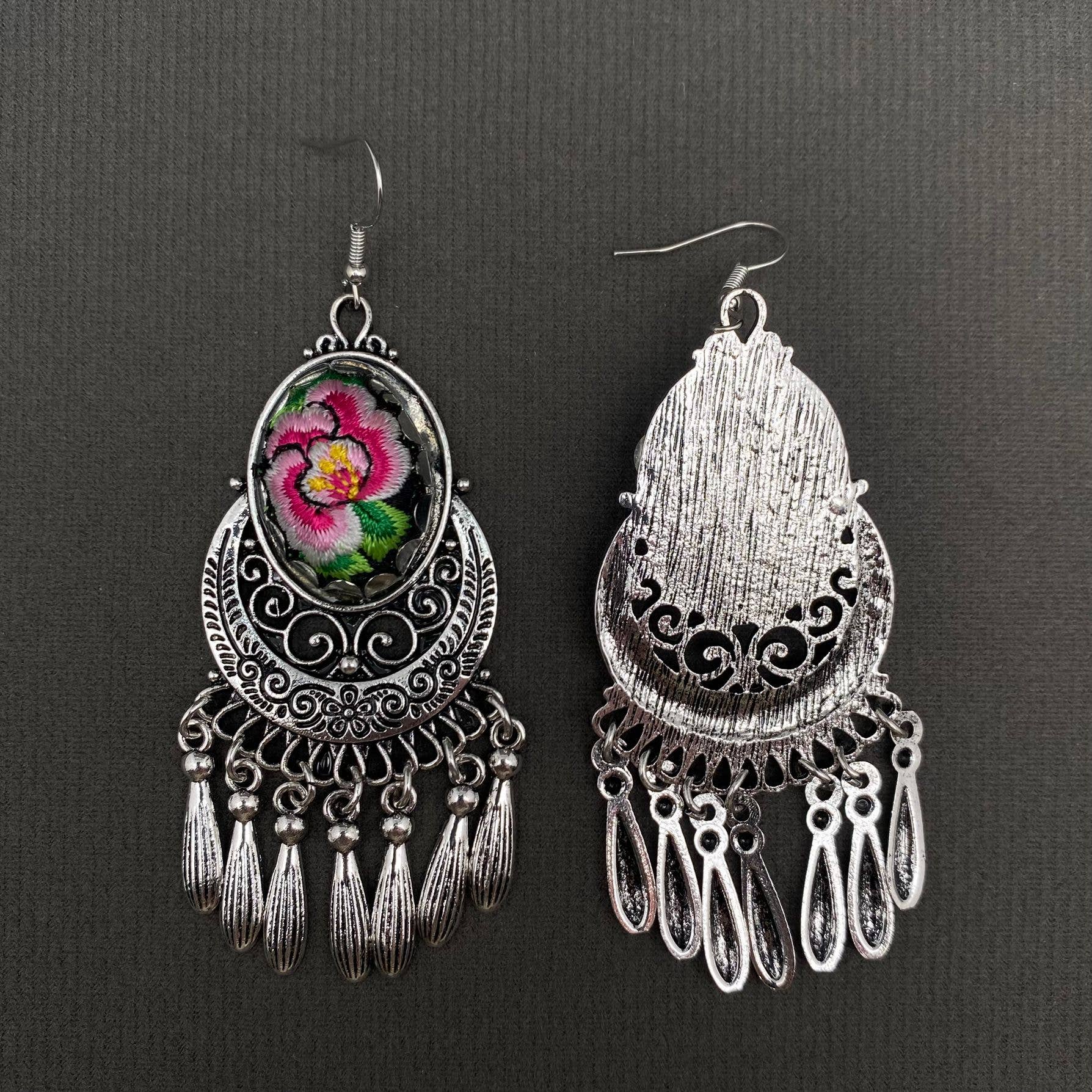 Mio Queena – wholesale Dangle earrings – Multi-style Vintage Woven Flower Pattern Ethnic Style Earrings36