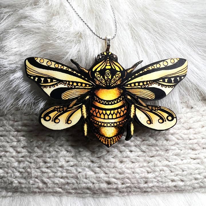 Honigbienen-Ornament, zweiseitiges Originaldesign Naturgeschenk für den Großhandel von Katekreates