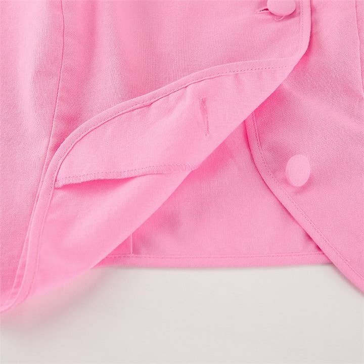 CANDY PINK Solid Color Tee A-Line Skirt Set for wholesale on Faire10