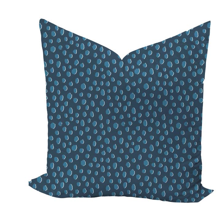 Dotty in Admiral Pillow Cover for wholesale by Wheaton Whaley Home