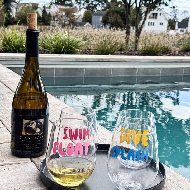Everything Labeled | Coastal & Custom Drinkware - Wholesale Wine Glass - Poolside Acrylic Wine Glasses | Summer Gift for Pool Lovers 4