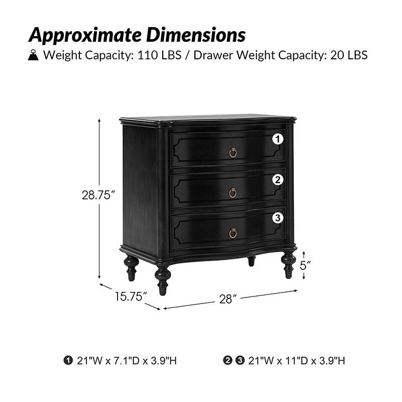 Karat Home - Wholesale Bedroom Furniture - Alois 3-Drawer Nightstand5