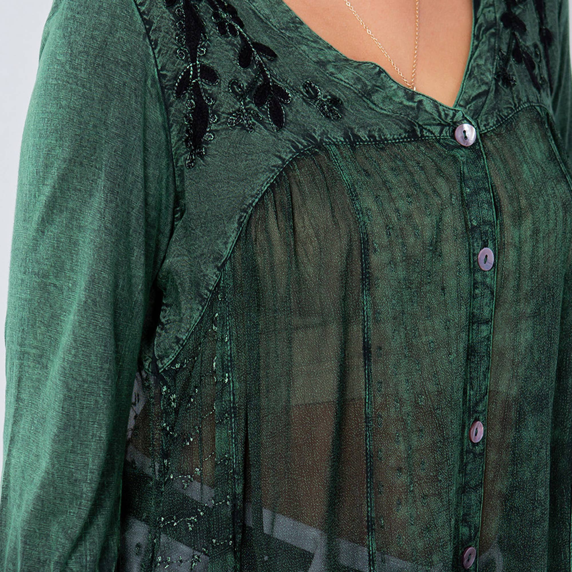 Young Threads - Venta al por mayor Blusa - Mujer - Blusa bohemia adornada estilo western (Color nuevo)32