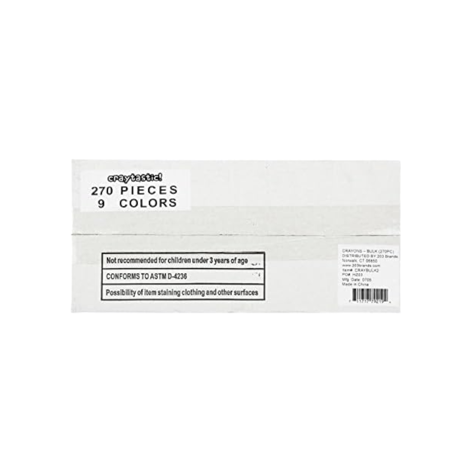 203 Brands - Wholesale Crayons - Kids & Baby - Craytastic! 270 Bulk Unwrapped Crayons in 9 Colors2