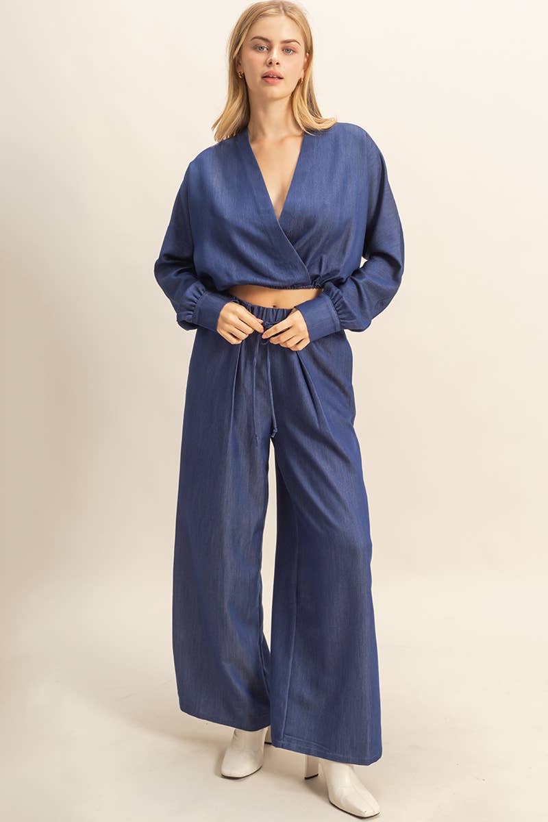 HYFVE – wholesale Top & pants set (NOT Loungewear) – Women's – Wrap Top And Wide-Leg Pants Set17