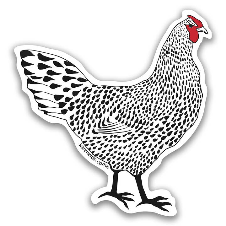 Sticker - Chicken! for wholesale by Karen Eide Studios