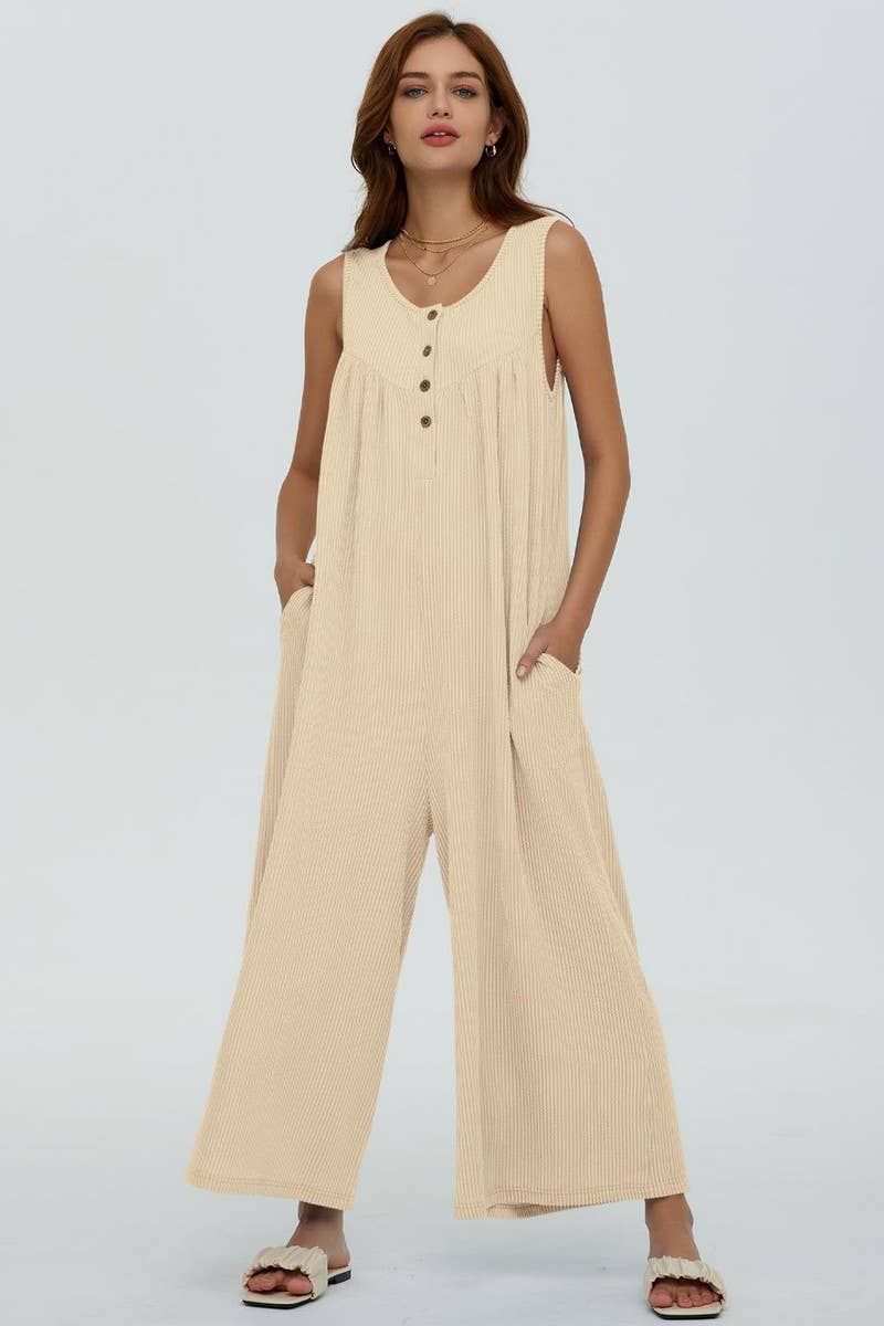 NINEXIS - Wholesale Jumpsuit - Women's - CWSJS0720_SOLID COLOR CASUAL LOOSE POCKET JUMPSUIT17