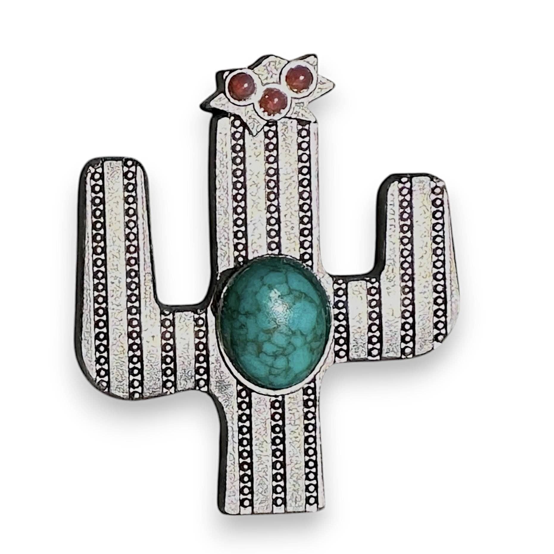 Double B Wild Rags - Wholesale Scarf Clip - Women's - Wild Rag Slide 1.5" Cactus w/ stone or silhouette Concho Scarf Slide7