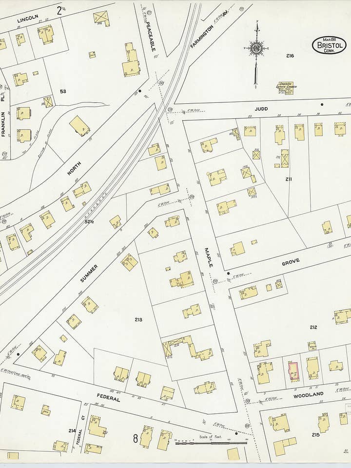 Bristol, Hartford County, Connecticut 1911 (Sheet 5 of 26) for wholesale by Relic Map Co.