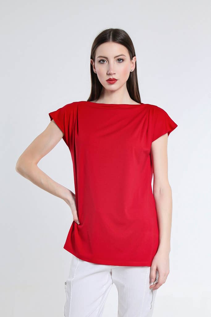 TINA Stephens Italy/Tees By Tina – Top de malha - Mulher por atacado – Kailyn Luxe - Chá de Fenda Lateral com Fenda Lateral (BSS221)21