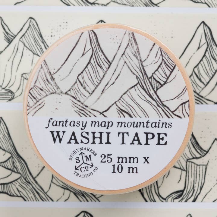 Fantasy Mountain Range Washi Tape - Mapmaker Series for wholesale by Kingdom of Threads