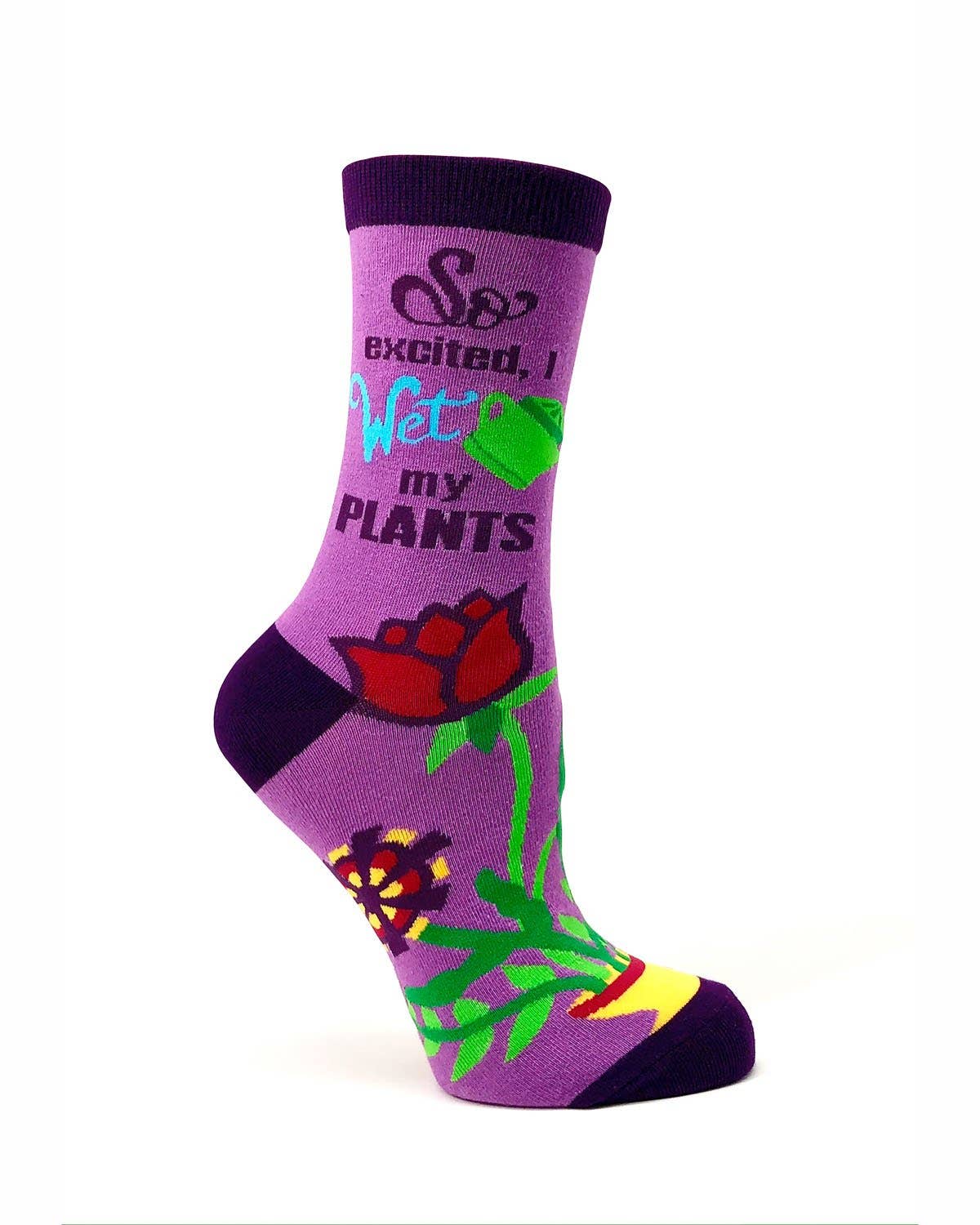 Fabdaz - Wholesale Socks - Women's - So Excited, I Wet my Plants Women's Crew Socks1