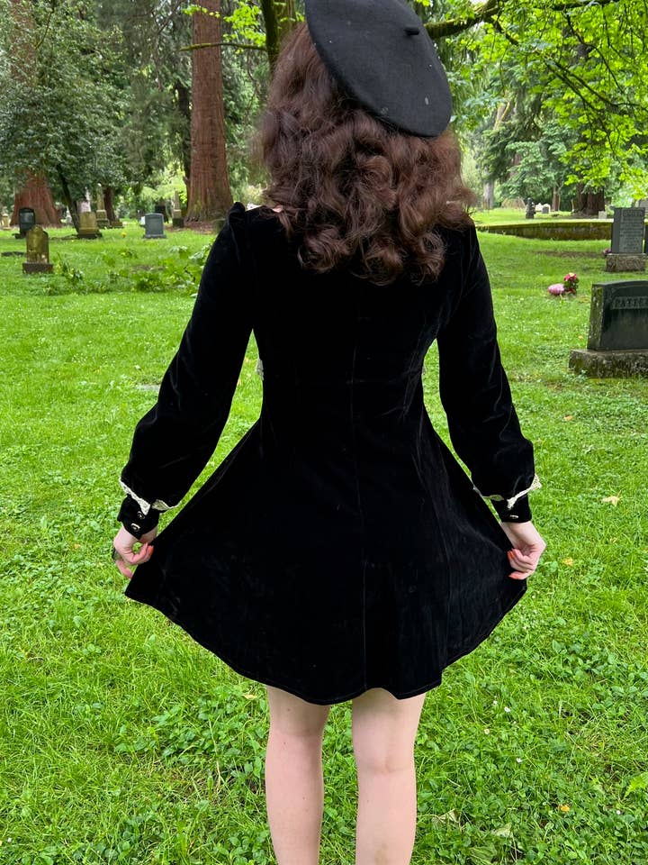 Witchwood Bags - Wholesale Dress - Women's - Sabrina - Luscious 60s style Velvet mini dress READY TO SHIP4