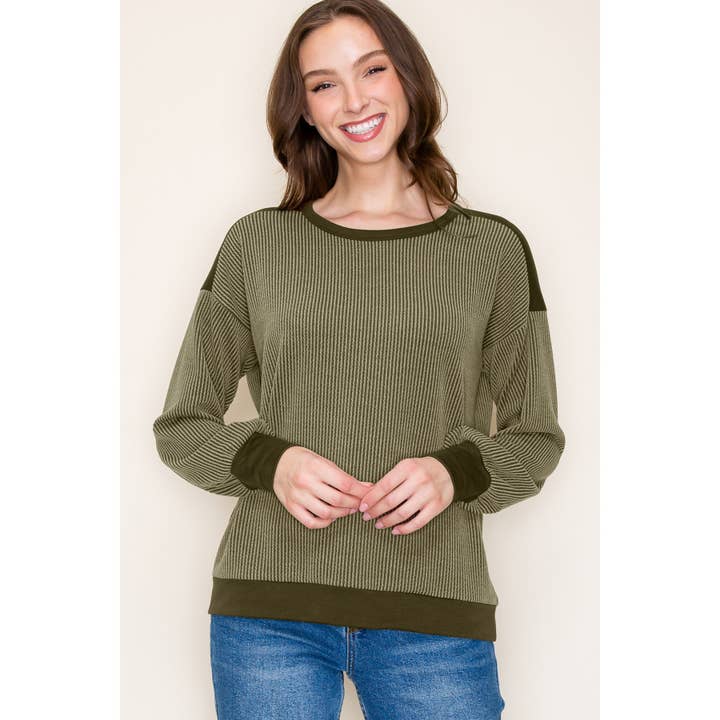 STACCATO - Wholesale Knit Sweater - Women's - COLORBLOCK TEXTURED KNIT PULLOVER