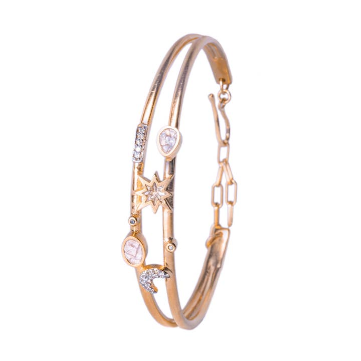 Phoebe Bangle Gold for wholesale by Shana Gulati Jewelry