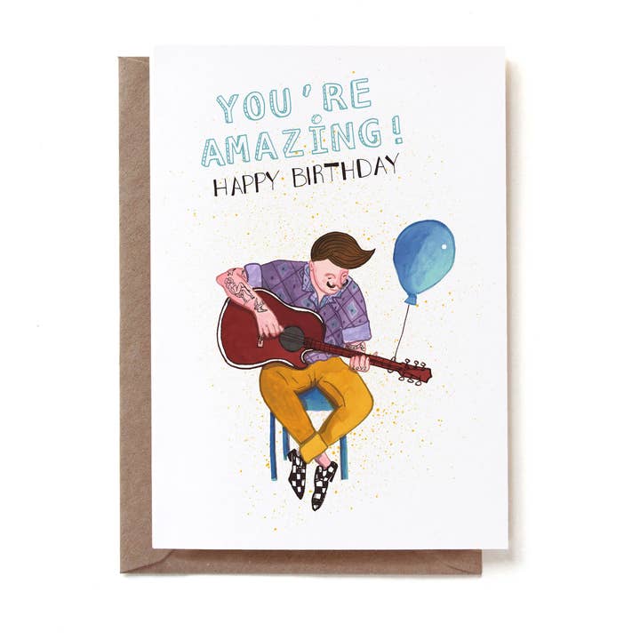 Birthday guitar guy for wholesale by Reddish Design