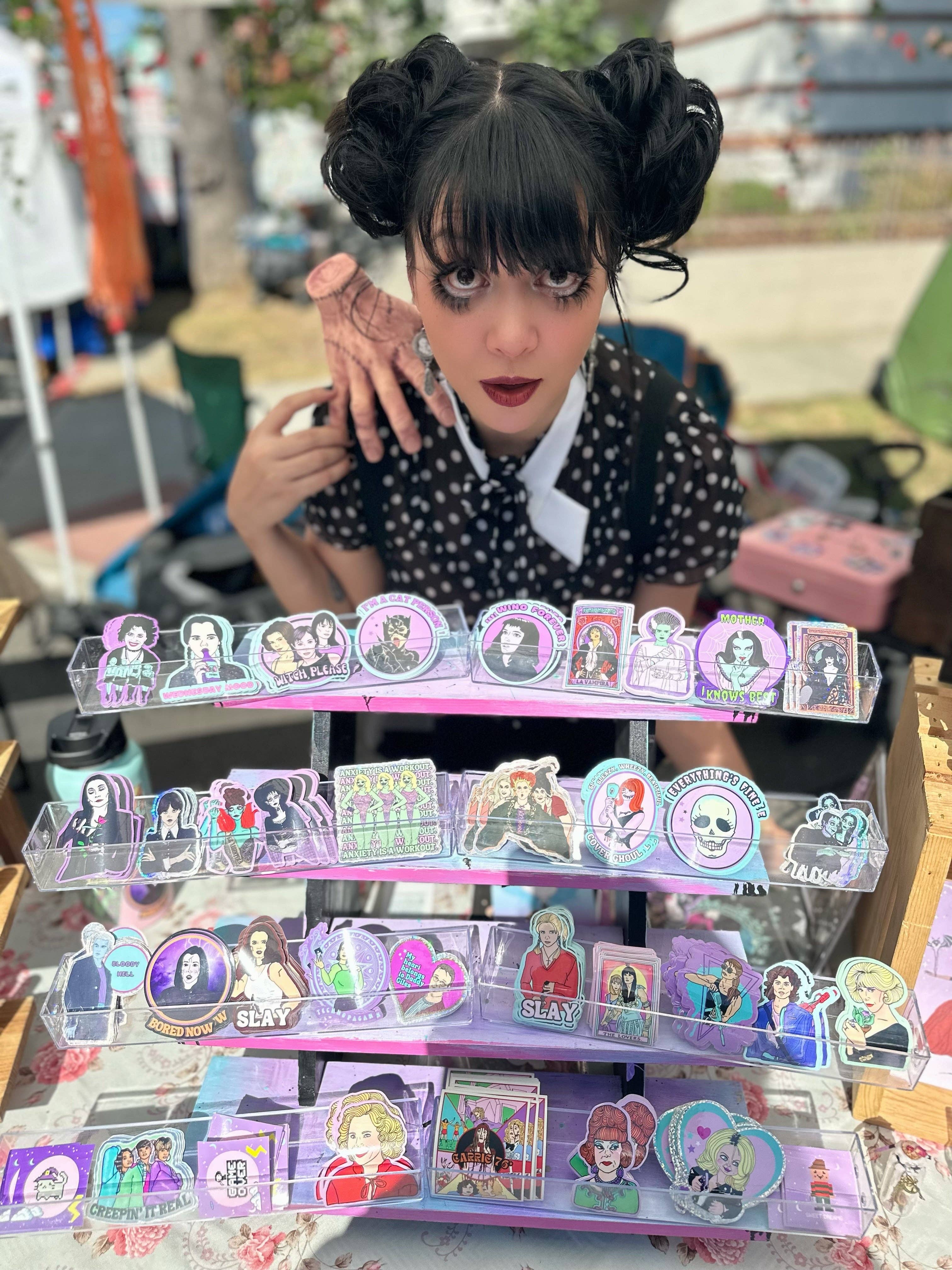 Haunted Fembot - Wholesale Sticker - “Wednesday Mood” Wednesday Addams Water Bottle Sticker3