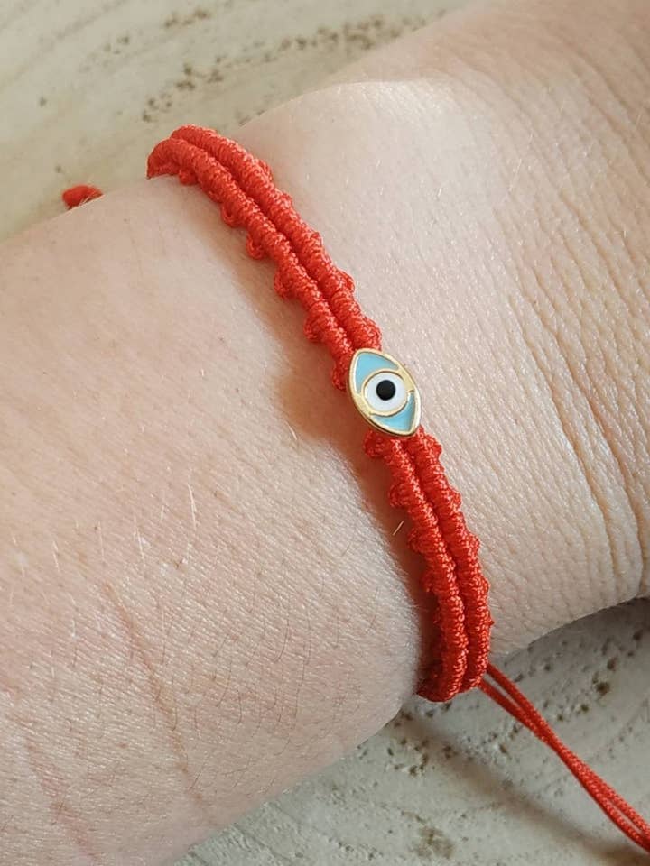 Red cord evil eye bracelet for wholesale by Kalliopi P. Giannoula - Poppygshop