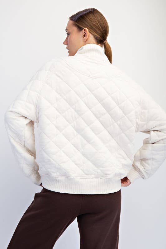 Sunday Morning - Venta al por mayor Sudadera - Mujer - T350037-Pulóver Acolchado de Manga Larga con Broches13