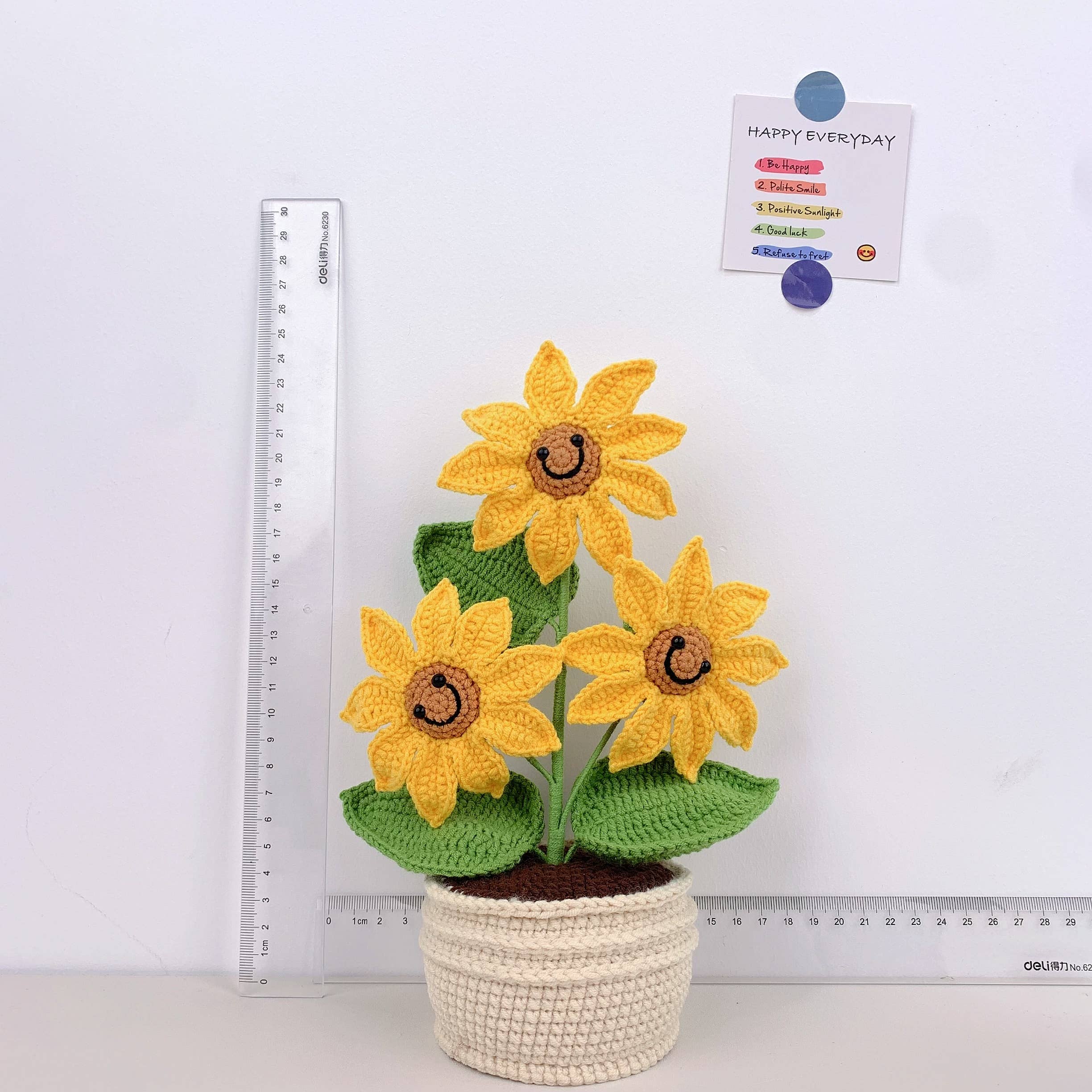 Lilyrosy（Duty free) - Wholesale Artificial Flowers - Crochet Sunflower plant pot, Handmade Valentine's Day gift9