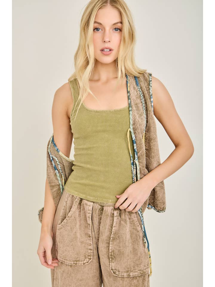 J.Her - Wholesale Tank Top - Women's - Mineral Washed Everyday Basic Tanktop HT65047