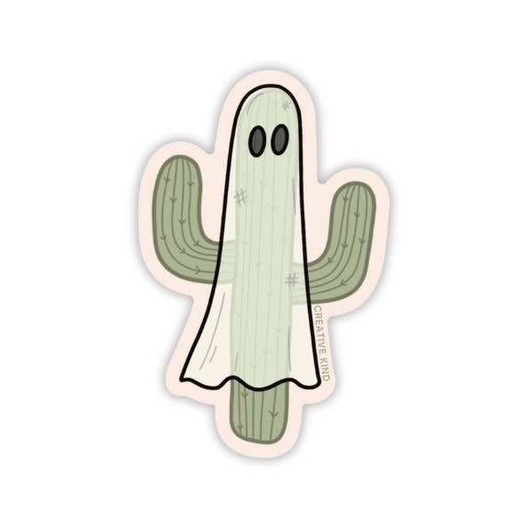 Creative Kind – wholesale Sticker – Ghost Sticker – Ghost Saguaro Cactus Vinyl Sticker
