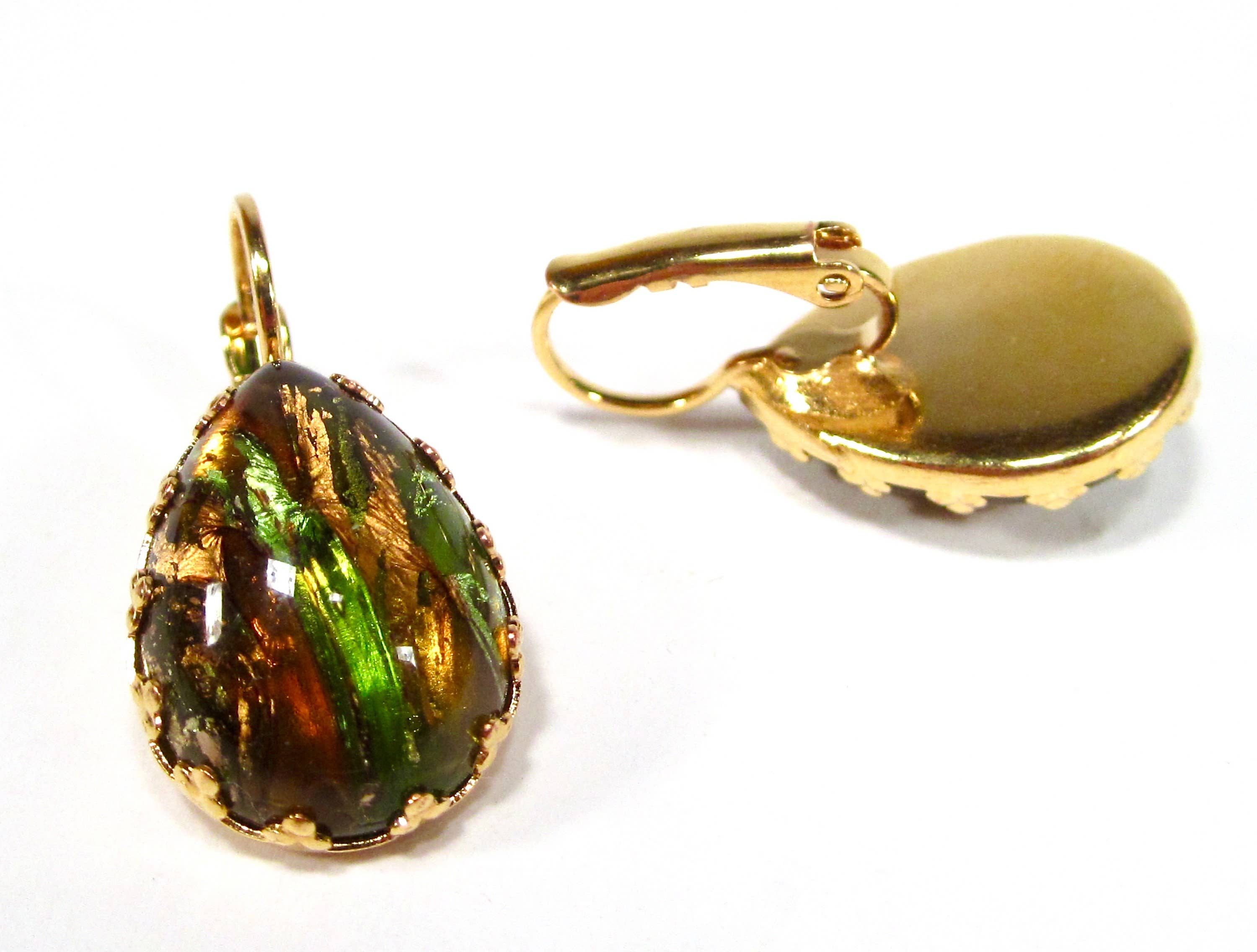 SoHo Schmuckmanufaktur - Wholesale Dangle Earrings - Dreamlike Opal Glass Earrings Vintage Handmade in Cologne3