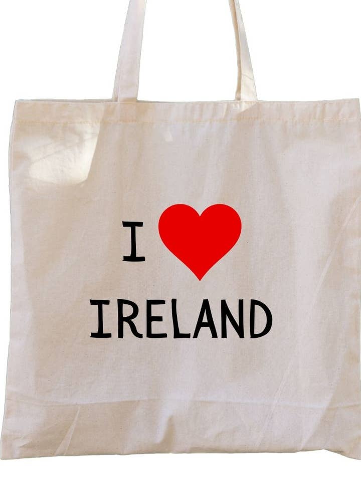 Sac cabas Second Ave en toile rouge I Heart Love Ireland pour la vente par Second Ave Gift Company