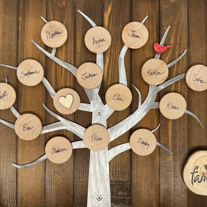 FamilyTree Traditions LLC - Wholesale DIY Craft Kit - Rustic Family Tree, Magnetic Craft Kit