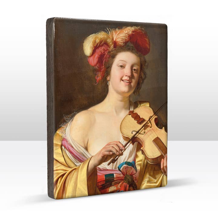 Laqueprint, The Violin Player - Gerard van Honthorst for wholesale by Laqueprint