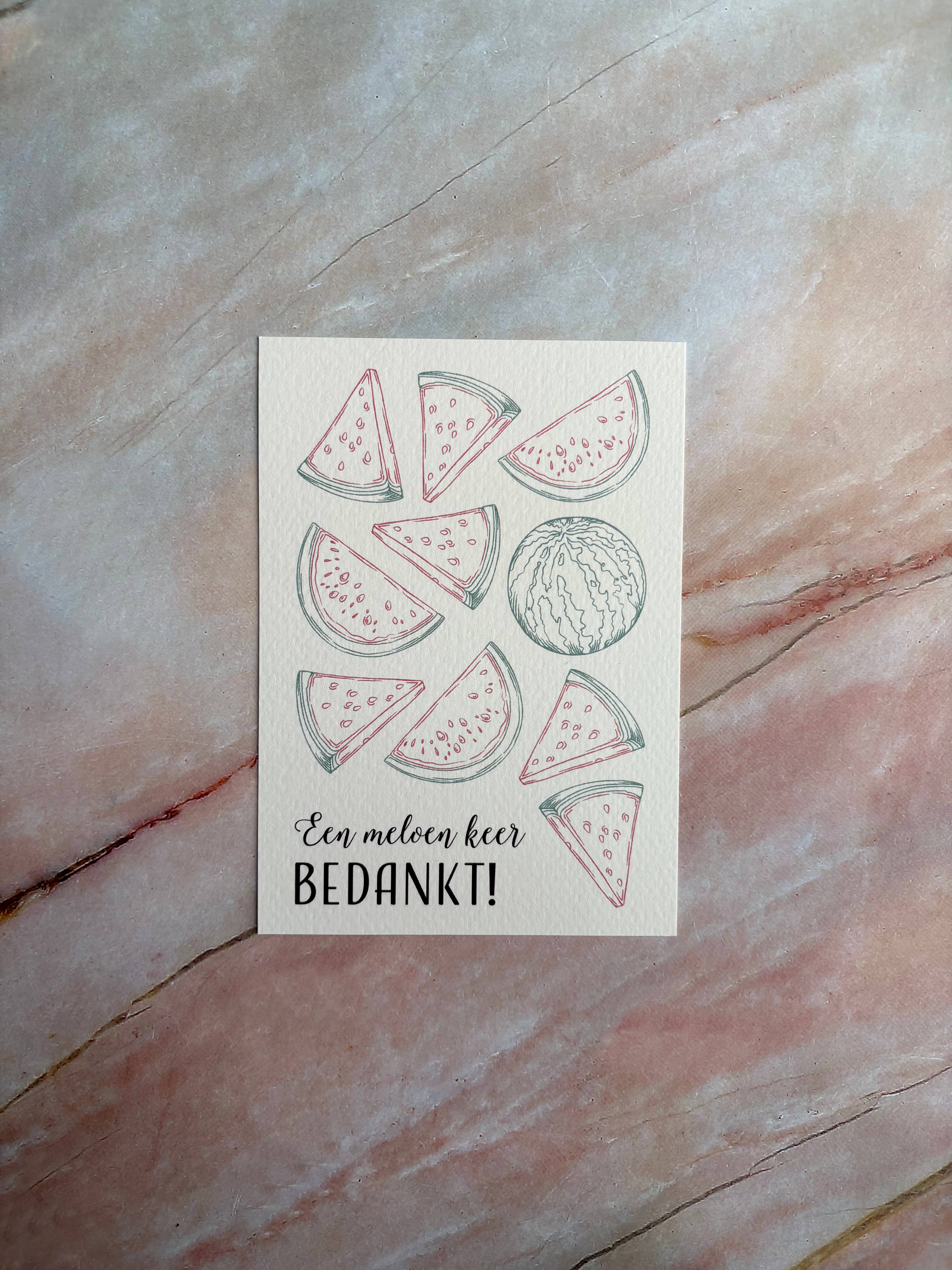 Feu de Mer - Wholesale Thank You Card - Postcard - A melon times thank you!