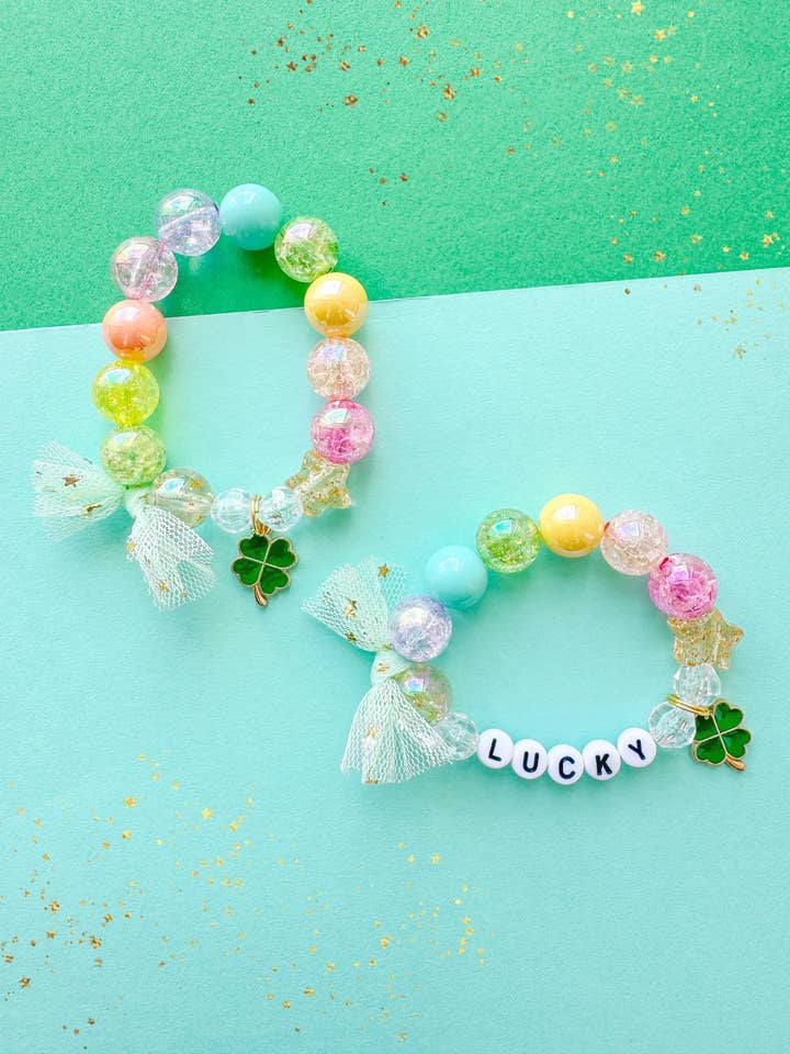 Shamrock Clover Rainbow St. Patrick’s Day Kids Bracelet for wholesale by The Rainbow Mermaid