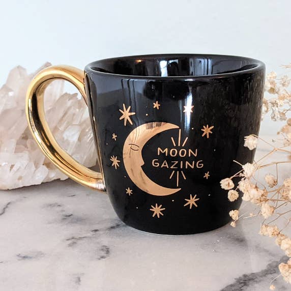 Goddess Provisions - Wholesale Coffee Mug - Moon & Sun Double Sided Mug - Celestial, Metallic Gold1