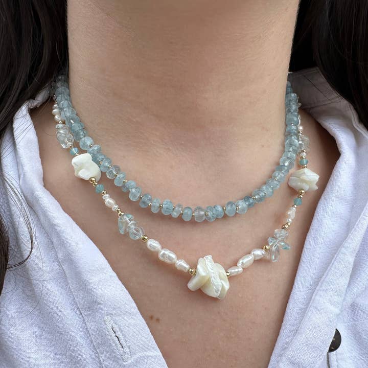 Grote edelsteen gouden kralenketting ronde bedel sluiting voor wholesale door Camilla Limón