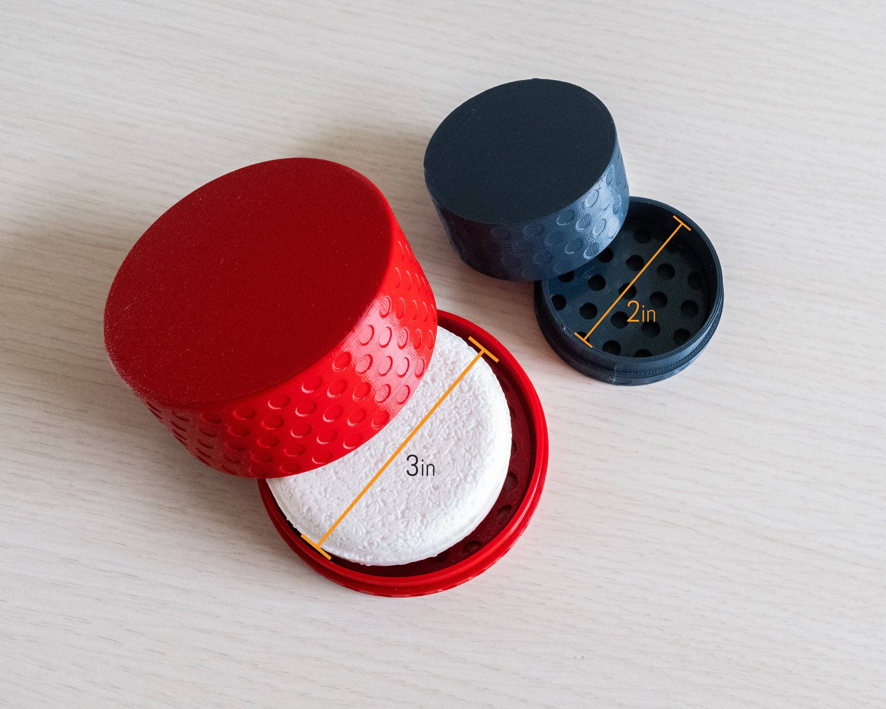 Printed Foundry – Großhandel Badeseifenschale – Reisetauglicher runder Shampoo-Riegelhalter mit Deckel, Seifenspender8