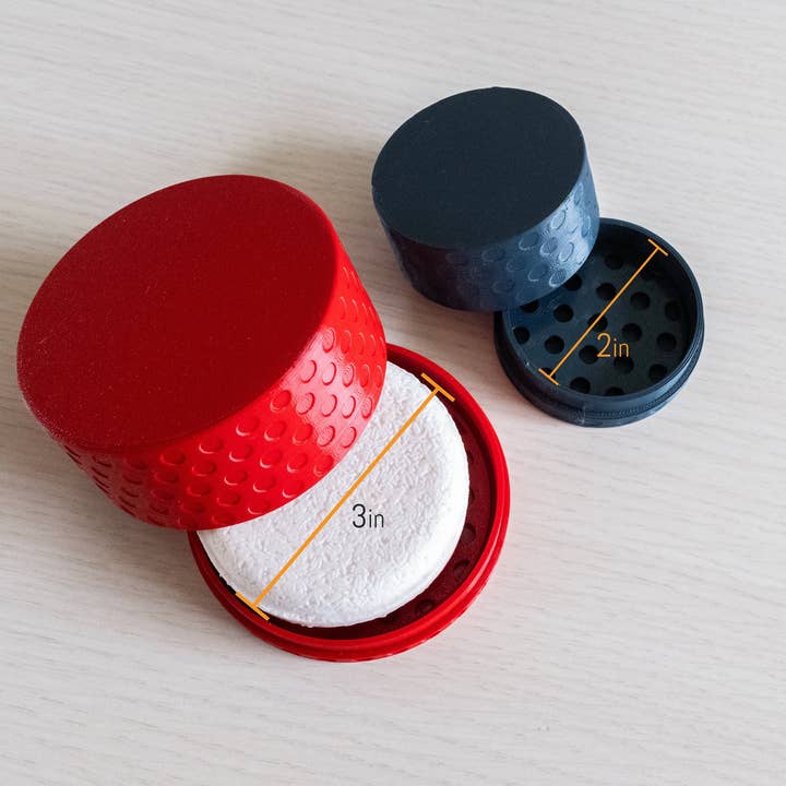 Printed Foundry – Großhandel Badeseifenschale – Reisetauglicher runder Shampoo-Riegelhalter mit Deckel, Seifenspender8