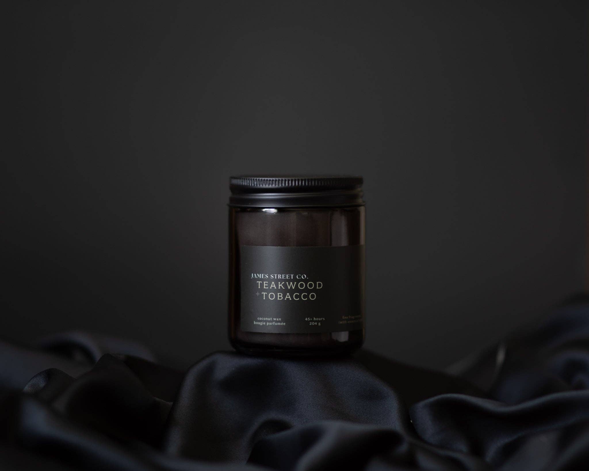 James Street Co. - Wholesale Jar/Filled Candle - Teakwood + Tobacco - Coconut Wax 4oz or 8oz Candle | Warm Comforting Woody1